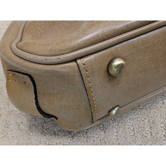 Patricia Nash Purse Gracchi Frame Tooled Light Brown Tan Leather Satchel Handbag - Picture 12 of 14